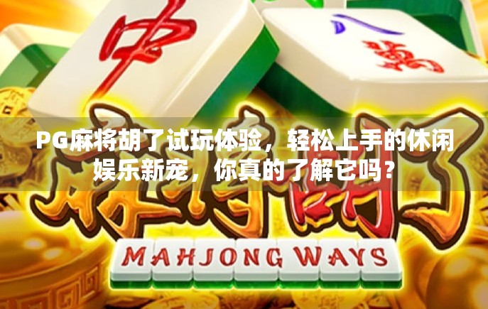 PG麻将胡了试玩体验，轻松上手的休闲娱乐新宠，你真的了解它吗？